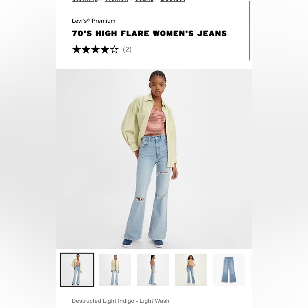 LEVI’S 70’s Flare High Rise - Size 27 (WORN ONCE)